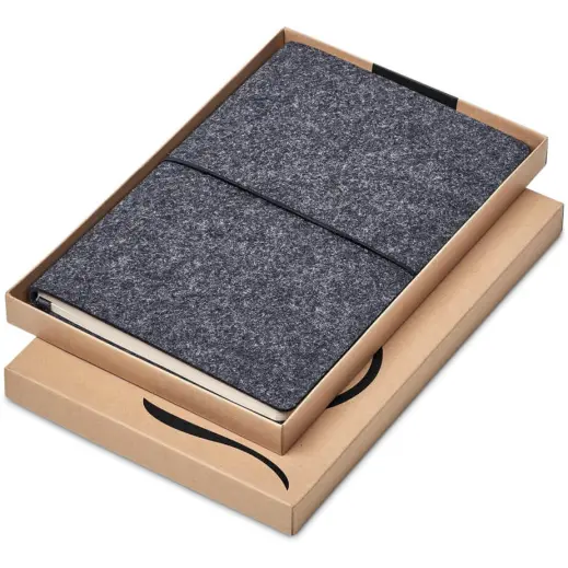 Okiyo Rika Recycled PET Felt A5 Soft Cover Notebook Gift Box Open Unbranded